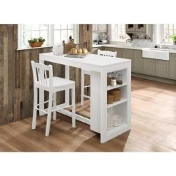 Jofran Tribeca Counter Height Dining Table With Shelving - Classic White