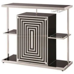 Coaster Home Furnishings Coaster Contemporary Bar Unit In Glossy Black