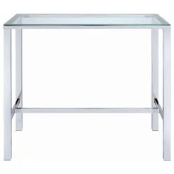 Coaster Home Furnishings Coaster 47" Contemporary Clear Glass Top Bar Table, Chrome -CHAMPRO shop af51e7f1019c8060 9420 w800 h800 b1 p0