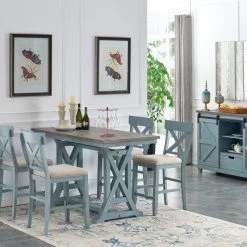 Coast To Coast Imports, LLC Bar Harbor Blue Counter Height Dining Table -CHAMPRO shop b171b5050e9e2c87 6307 w800 h800 b0 p0