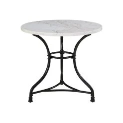 Steve Silver Claire Round White Marble Top Cafe Table