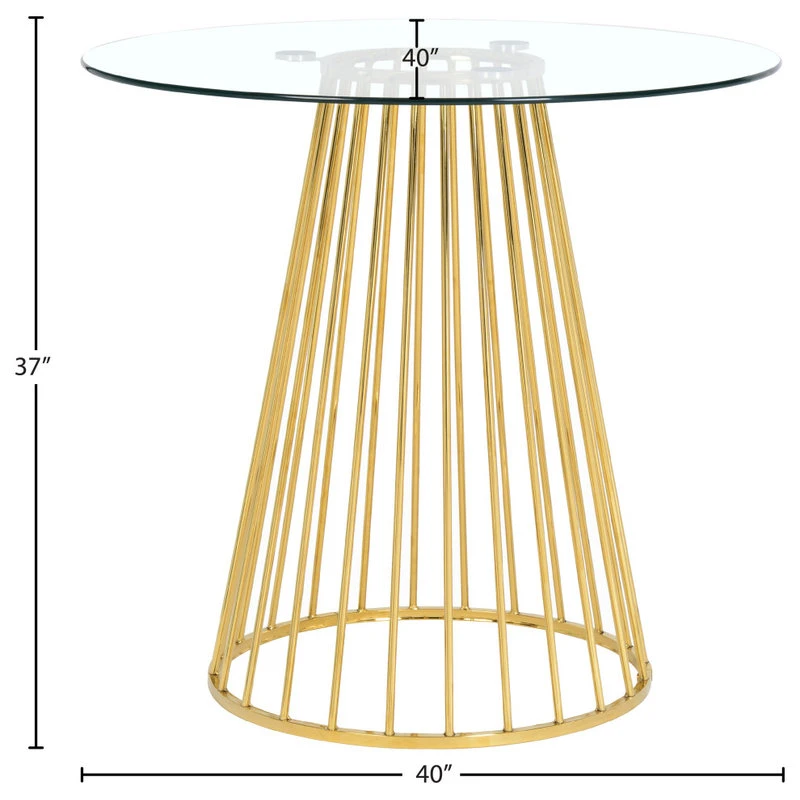 Meridian Furniture Gio Gold Counter Height Table, Gold Base 4 Meridian Furniture Gio Gold Counter Height Table, Gold Base - Image 4