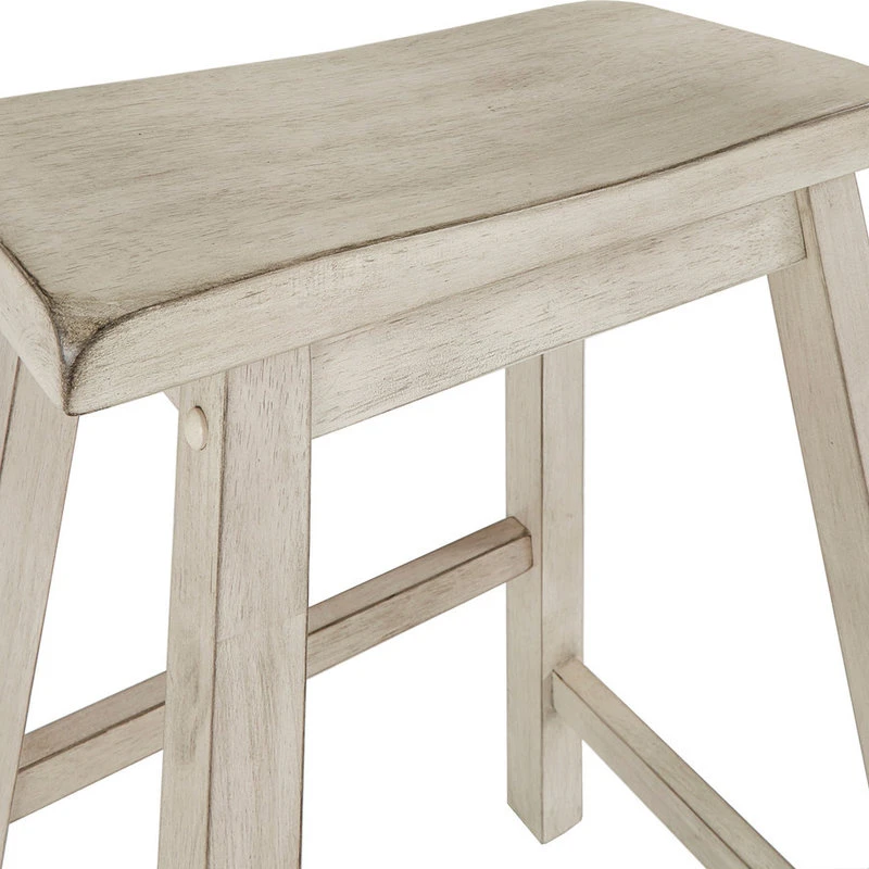 Inspire Q Kolton Saddle Stool, Set Of 2, Antique White, 24" Counter 4 Inspire Q Kolton Saddle Stool, Set Of 2, Antique White, 24" Counter - Image 4