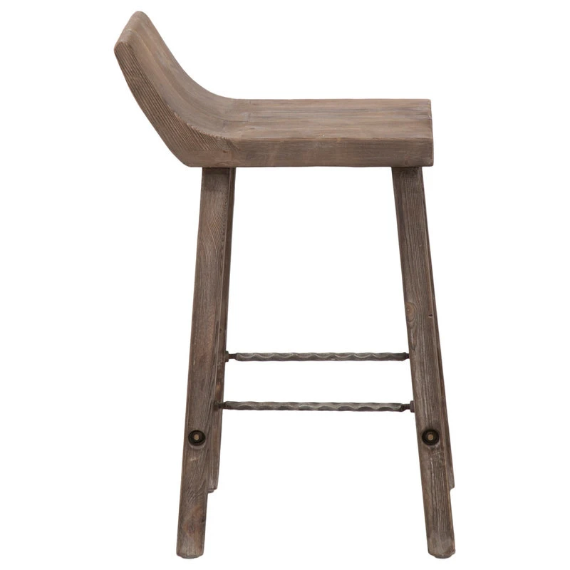 Kosas Home Reagan Low Back Stool, Rustic Brown, Counter Stool 10 Kosas Home Reagan Low Back Stool, Rustic Brown, Counter Stool - Image 10