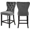 Meridian Furniture Nikki Velvet Stools, Set Of 2, Gray