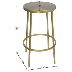 Meridian Furniture Tyson Contemporary Durable Iron Stool, Brushed Gold, Counter Height -CHAMPRO shop b54100f10274143d 4795 w800 h800 b1 p0
