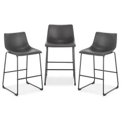 Edgemod Brinley Counter Stool, Set Of 3, Gray