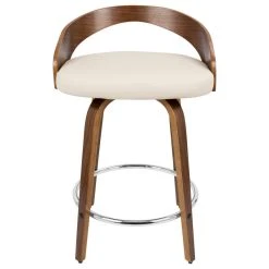 Lumisource Grotto Counter Stools With Swivels, Set Of 2, Walnut Wood, Cream Pu, Chrome -CHAMPRO shop b6a1ec7d0c4f35d7 0352 w800 h800 b1 p0