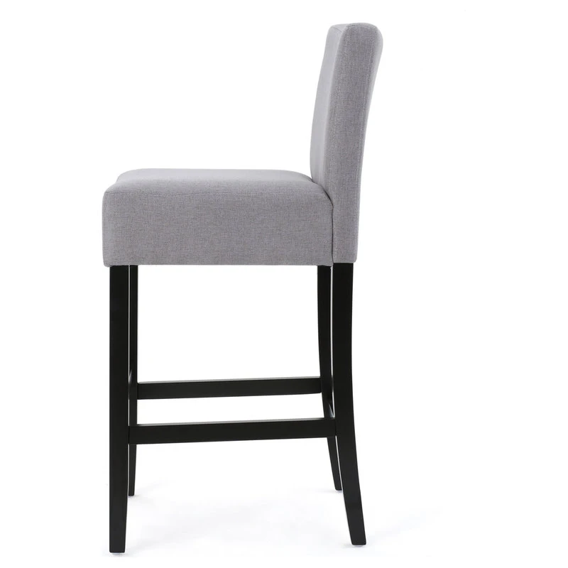 GDFStudio GDF Studio Ester Modern Fabric Barstool, Set Of 2, Light Gray 4 GDFStudio GDF Studio Ester Modern Fabric Barstool, Set Of 2, Light Gray - Image 4