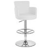 Zuri Furniture Modern Chateau Bar Stool White Leatherette Polished Chrome Adjustable Base