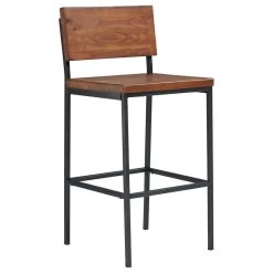 Progressive Furniture Sawyer Wood/Metal Bar Stool, Java Pine