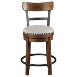 Ashley Furniture Industries Valebeck Brown Upholstered Counter Height Swivel Barstool -CHAMPRO shop b7d19c360f404302 4124 w800 h800 b1 p0