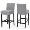 GDFStudio GDF Studio Ester Modern Fabric Barstool, Set Of 2, Light Gray