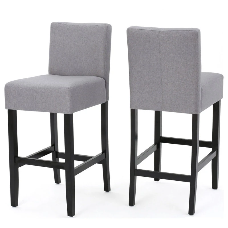 GDFStudio GDF Studio Ester Modern Fabric Barstool, Set Of 2, Light Gray 1 GDFStudio GDF Studio Ester Modern Fabric Barstool, Set Of 2, Light Gray