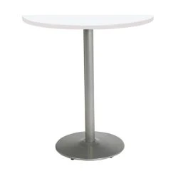 KFI Furniture KFI Mode 42" Round Breakroom Table With White Round Silver Base Counter Height