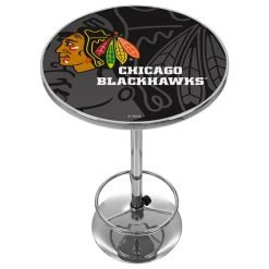 Trademark Gameroom NHL Chrome Pub Table, Watermark, Chicago Blackhawks