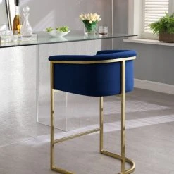 Meridian Furniture Donatella Velvet Stool, Navy -CHAMPRO shop bb1107e50dd706d9 0326 w800 h800 b0 p0
