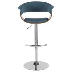 LumiSource Vintage Mod Adj. Barstool With Swivel, Walnut And Blue 7 LumiSource Vintage Mod Adj. Barstool With Swivel, Walnut And Blue -CHAMPRO shop bb915e920c9e6b96 9647 w800 h800 b1 p0