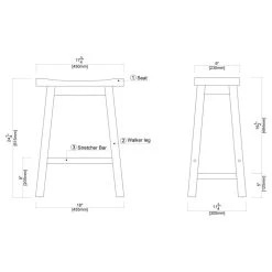 Boraam Industries, Inc. Sonoma Saddle Seat Counter Stool, Chestnut Wire-Brush, 24"h, Single -CHAMPRO shop bc71fe6a032da704 2092 w800 h800 b1 p0