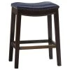 Olliix Madison Park Belfast Saddle Counter Stool, Navy