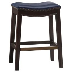 Olliix Madison Park Belfast Saddle Counter Stool, Navy