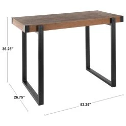 Lumisource Odessa Counter Table, Black Metal And Brown Wood -CHAMPRO shop be5172580c33cfa3 5753 w800 h800 b1 p0