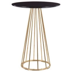 Lumisource Canary Counter Table, Gold Steel, Black MDF