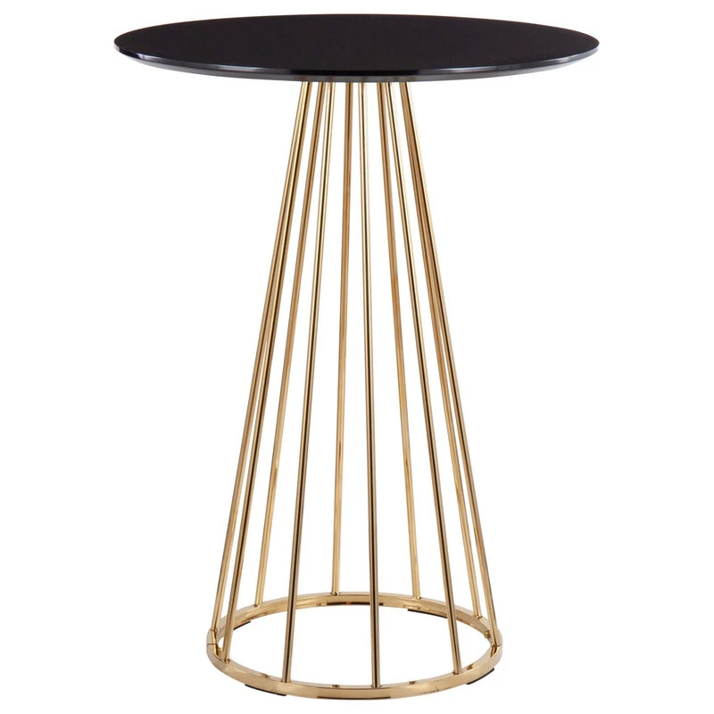 Lumisource Canary Counter Table, Gold Steel, Black MDF 1 Lumisource Canary Counter Table, Gold Steel, Black MDF