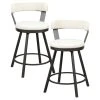 Domain Industries Inc. Lexicon Appert Metal Swivel Counter Height Chair In White (Set Of 2)