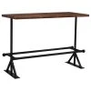 Vida XL International B.V. VidaXL Bar Table Solid Reclaimed Wood Dark Brown 59.1"x27.6"x42.1" Wood Table
