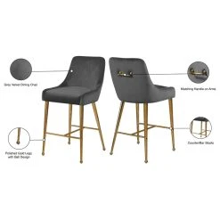 Meridian Furniture Owen Velvet Stool, Set Of 2, Gray -CHAMPRO shop c1b124ff02741706 5579 w800 h800 b1 p0