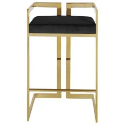 Meridian Furniture Ezra Counter Stool, Set Of 2, Black Velvet, Gold Base -CHAMPRO shop c2610651027418b9 6014 w800 h800 b1 p0