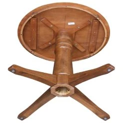 International Concepts 30" Solid Wood Round Top Pedestal Table In Distressed Oak - 41.9" Height -CHAMPRO shop c381b99500276a65 7514 w800 h800 b1 p0