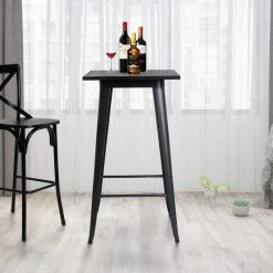 Glitzhome 41.50"H Black Steel Bar Table With Solid Elm Wood Top -CHAMPRO shop c4819fd1010b8b5e 0224 w800 h800 b0 p0