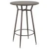 LumiSource Clara Round Bar Table, Antique Metal