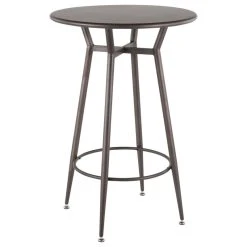 LumiSource Clara Round Bar Table, Antique Metal