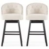 GDFStudio Westman Fabric Upholstered Swivel Seat Bar Stools, Set Of 2