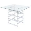 Acme Furniture Acme Nadie Counter Height Table, Clear Glass And Chrome