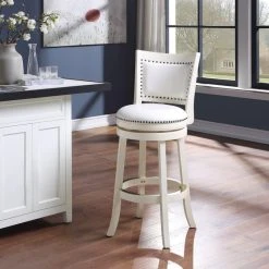 Boraam Industries, Inc. Bristol Swivel Stool, 29", Distressed White