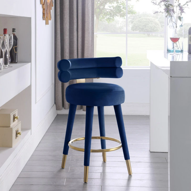 Meridian Furniture Fitzroy Velvet Upholstered Counter Height Stool, Set Of 2 2 Meridian Furniture Fitzroy Velvet Upholstered Counter Height Stool, Set Of 2 - Image 2