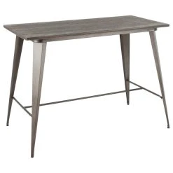 LumiSource Oregon Counter Table, Antique And Espresso