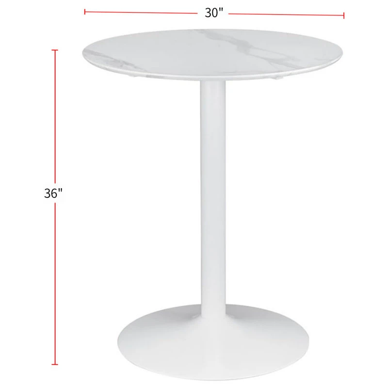 Coaster Home Furnishings Coaster Arkell Round Pedestal Counter Height Table In White 3 Coaster Home Furnishings Coaster Arkell Round Pedestal Counter Height Table In White - Image 3