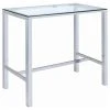 Coaster Home Furnishings Coaster 47" Contemporary Clear Glass Top Bar Table, Chrome