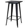 Glitzhome 41.50"H Black Steel Bar Table With Solid Elm Wood Top