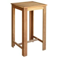 Vida XL International B.V. VidaXL Solid Acacia Wood Bar Table 23.6" Garden Counter Breakfast Side Bistro