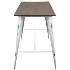 Lumisource Oregon Industrial Counter Table, Vintage White/Espresso -CHAMPRO shop c941d7710b327067 8506 w800 h800 b1 p0