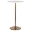 Lumisource Pebble Table, Gold Metal, White MDF