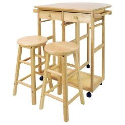 Casual Home Breakfast Cart With Drop Leaf Table, Natural -CHAMPRO shop ca3127d208782718 2948 w800 h800 b1 p0