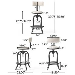 GDFStudio GDF Studio Modern Industrial Upholstered Adjustable Height Swivel Barstool -CHAMPRO shop ca31827002f1f370 8822 w800 h800 b1 p0