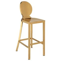 Meridian Furniture Maddox Chrome Stool, Gold Stainless Steel -CHAMPRO shop cb6162a90b7b491f 1177 w800 h800 b1 p0